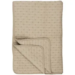 IB Laursen Baumwoll-Quilt mit Kreuzstichen, 180 x 130 cm, leinen
