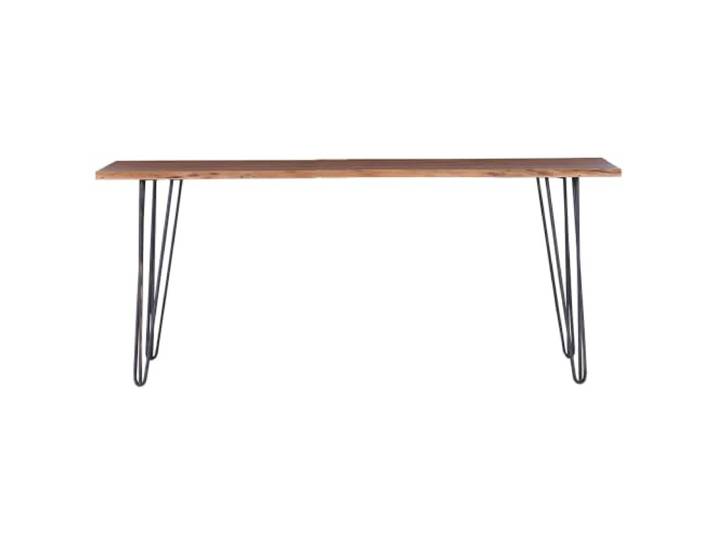 Lomadox Moderner Esstisch in Akazie massiv mit Hairpin Legs und echter Baumkante, B/H/T: ca. 180/76/90 cm