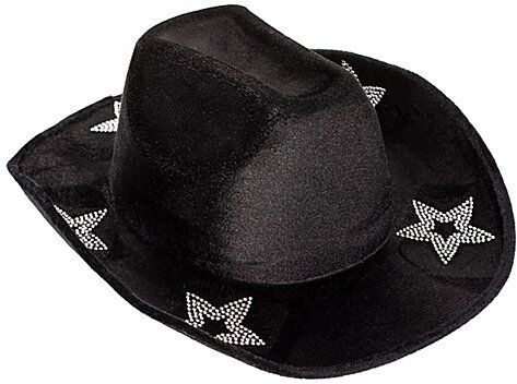 Cowboy-Hut "Sterne", silber/schwarz