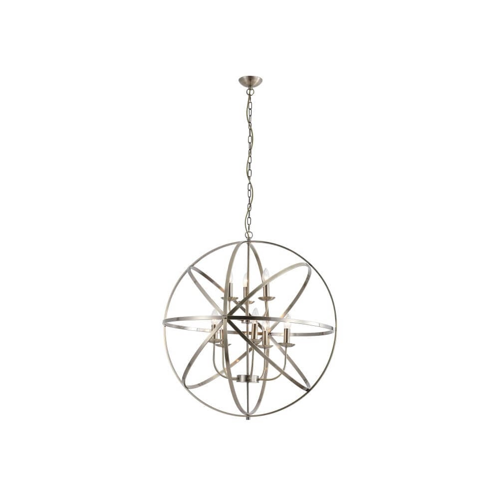 Searchlight Antieke Orbit hanglamp met 8 lichtpunten in goud/messing