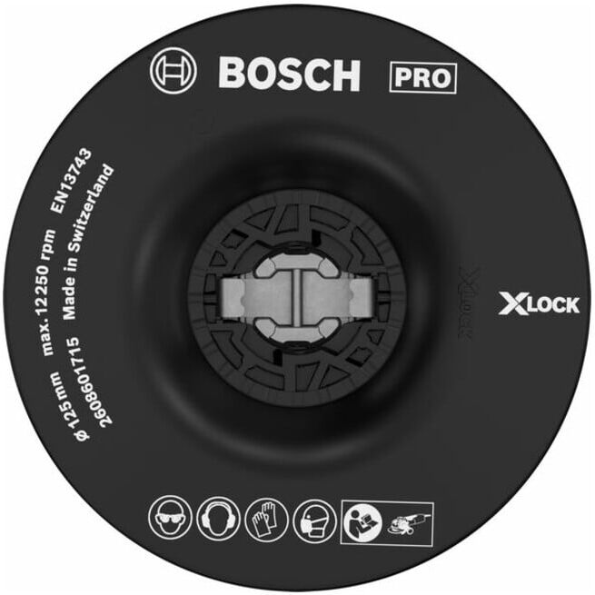 Plateau BOSCH X-LOCK 125 mm moyennement dur 12.250 tr/min (2608601715)