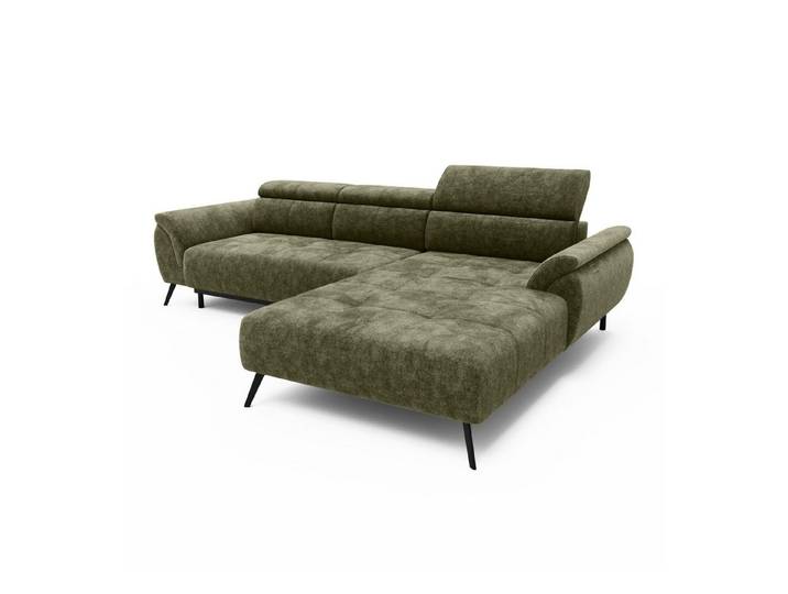 LIVORA Ecksofa SOFAS 100% Polyester grün, 286x184x79 cm grün