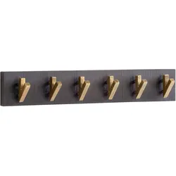 WANDGARDEROBE Mango Massivholz Metall Modern 60x10x8 cm Schwarz Gold