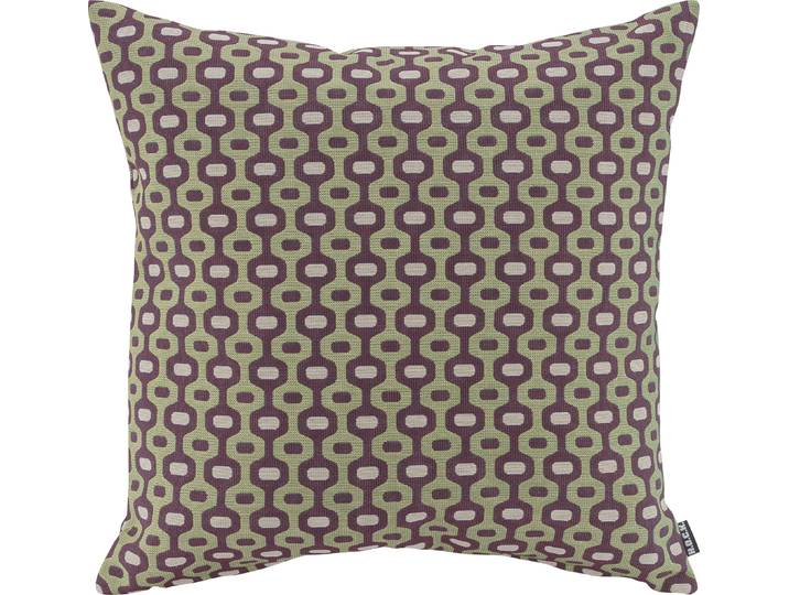 Dekokissen H.O.C.K. Sami , grün (grün, dunkelrot, kreis gepunktet), B:50cm H:10cm L:50cm, Baumwolle, Polyester, Dekokissen_Sitzkissen_Kissenhüllen, Dekokissen, mit trendigem Muster, Kissenhülle mit Füllung, 1 Stück