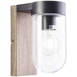 Brilliant Cabar 96372/76 Außenwandleuchte LED E27 Holz (dunkel), Schwarz