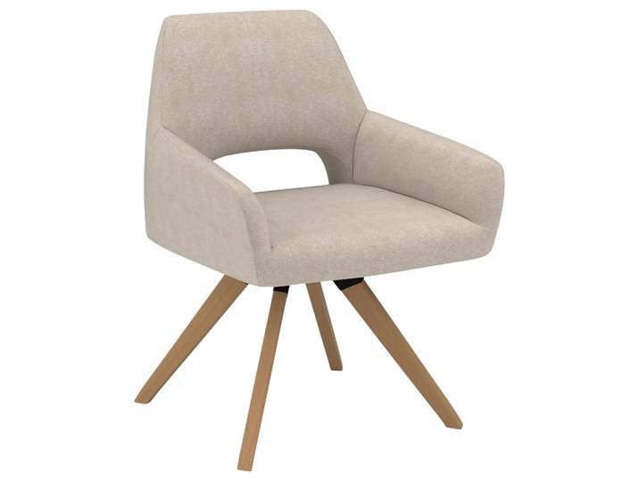 Stuhl Vega - von UrbanDesign Fuss Eiche, Stoff Desert