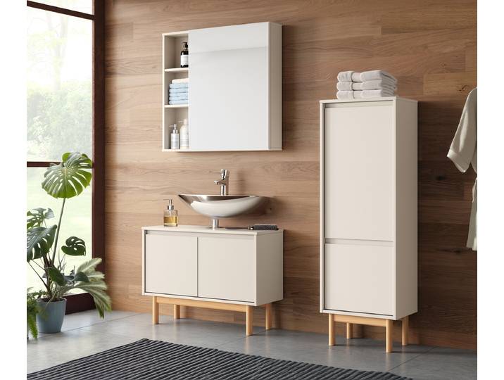 Meuble midi 44 x 138 x 35cm Beige/Beige
