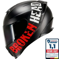 Broken Head BeProud Sport Rot Motorradhelm + Schwarzes Visier M (57-58 cm)