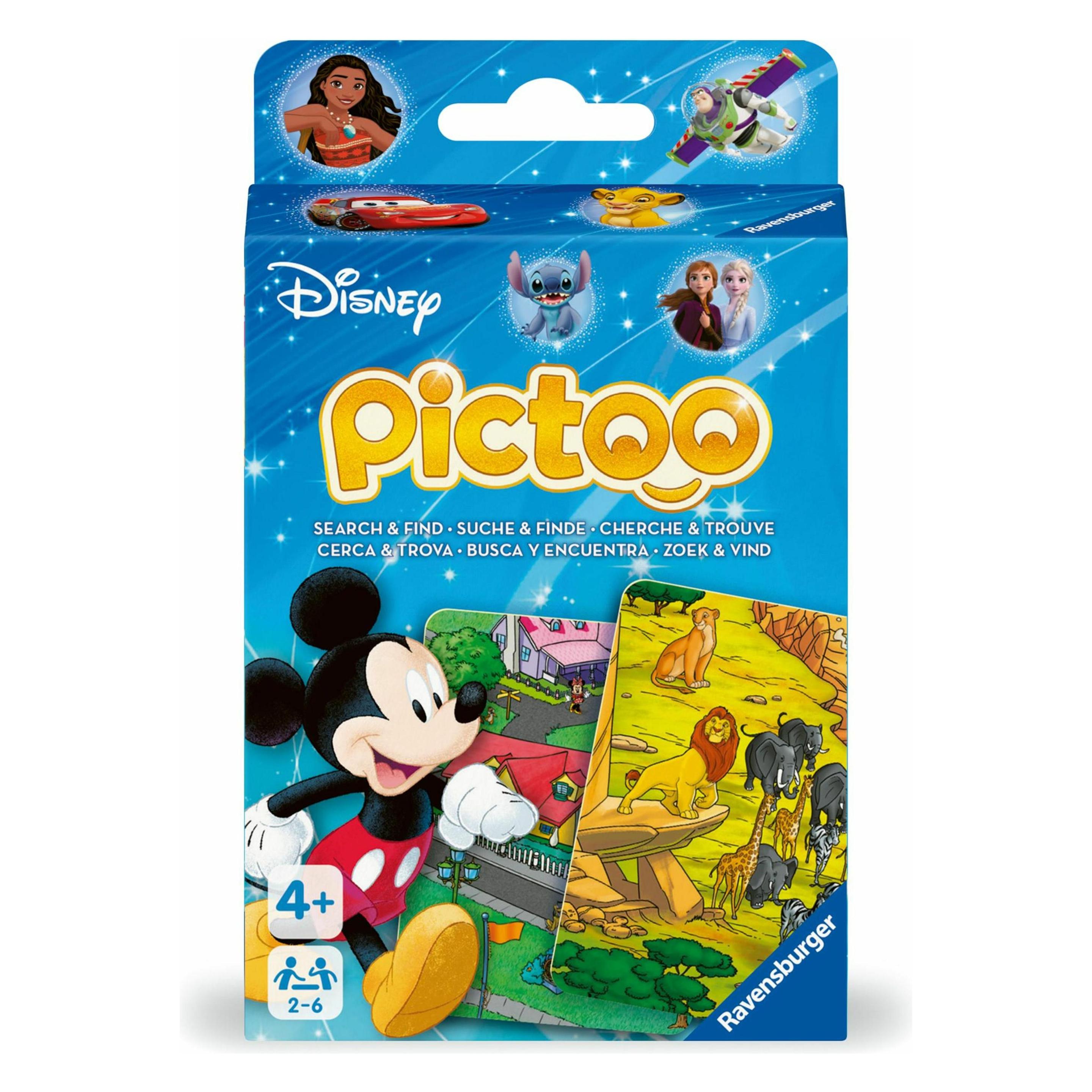 Ravensburger 23478 - Pictoo Disney Kartenspiel - Schnelles Karten-Suchspiel für Kinder ab 4 Jahren (Deutsch, Englisch, Französisch, Italienisch, Niederländisch, Portugiesisch, Spanisch, 2 - 6 Spieler) (23478)
