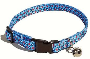 Inspired Living Colorful Geometric Adjustable Cat Collar With Bell blue