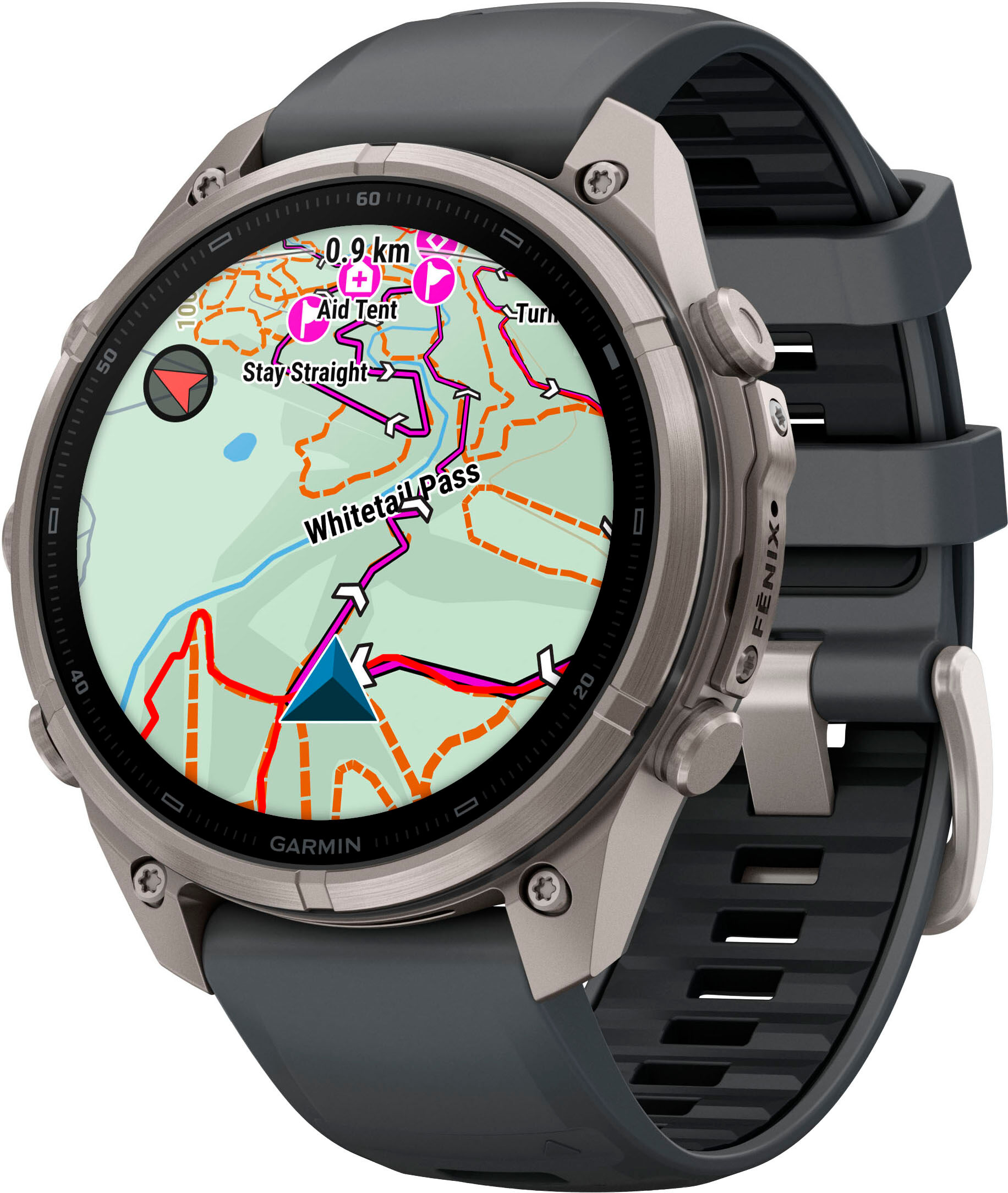 Garmin Smartwatch "Fenix 9 Pro inReach", grau (graphit, titan), 47mm, ohne eSIM, Smartwatches, Smartwatch