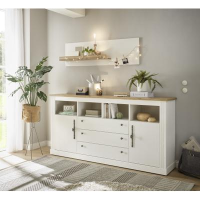 Büromöbel-Set OTTO HOME "Westminster", weiß (pinie weiß dekor), B:193cm H:170cm T:42cm, Arbeitsmöbel-Sets, Büromöbel-Set, im romantischen Landhausstil, exclusiv by Otto
