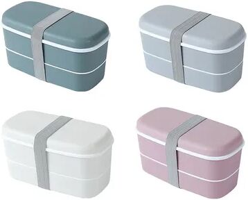 Trendy Discount Goods Portable Outdoor Leak Proof Lunch Box, Simple Style Layered Japanese Bento Box, Kitchen Accessories Tableware white