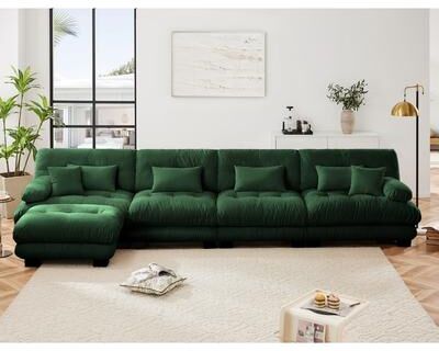 Abrihome "173.2"" Modern Comfy Cloud Couch 4-Seater Modular Sectional Sofa for Living Room"