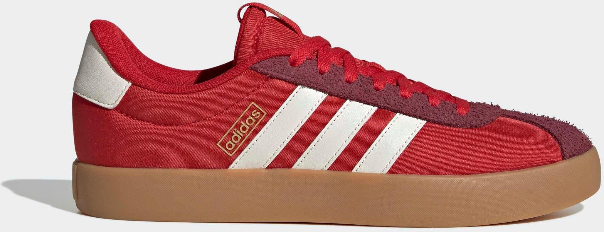 Sneaker ADIDAS SPORTSWEAR "VL COURT 3.0", Herren, Gr. 40,5, weiss (better scarlet, core weiß, shadow rot), Leder, Textil, Schuhe Sneaker better scarlet, core weiß, shadow rot 40,5