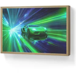 NACHTTISCHLAMPE MIT AKKU Geschwindigkeit - Leicht - Sportwagen - Grün 60x40 cm