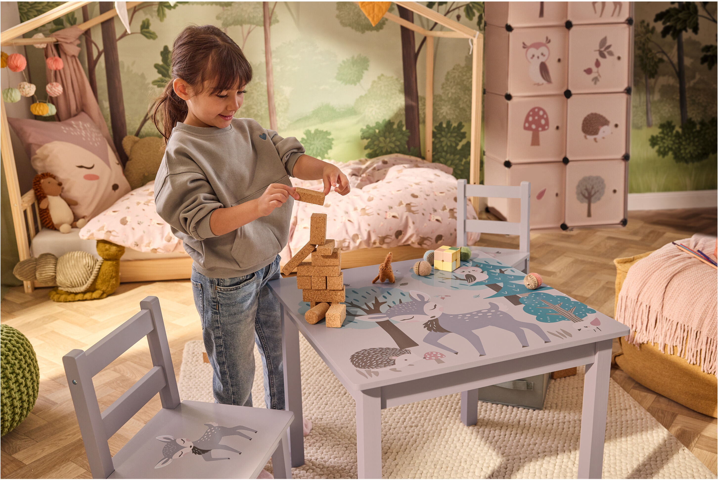 LIVARNO® Kindertisch mit 2 Stühlen