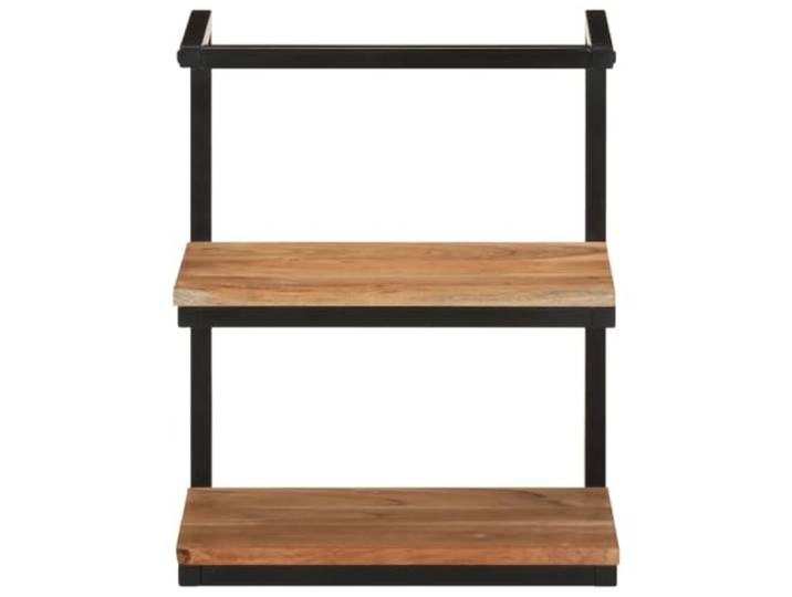 KTHLBRH Wandregal 40 x 30 x 50 cm Akazienholz und Eisen Massives Akazienholz, schwarz pulverbeschichtetes Eisen, Endbearbeitung, Wandmontage, Raum
