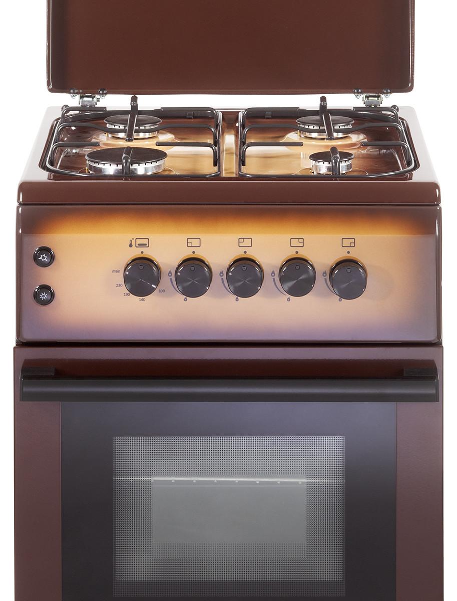 De'Longhi DL554GK2, freistehender Herd, Braun, Drehknöpfe, Schwarz, Frontbedienung, Gas