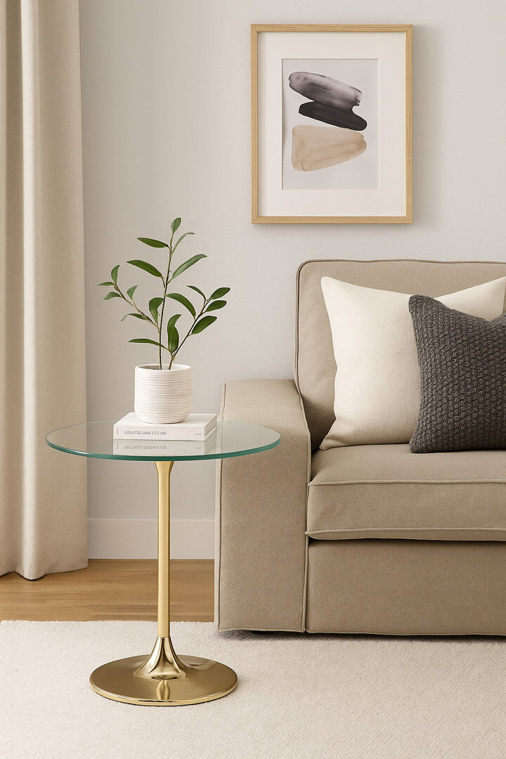 Canora Grey Pedestal End Table Clear 47.5cm H X 45cm W X 45cm D