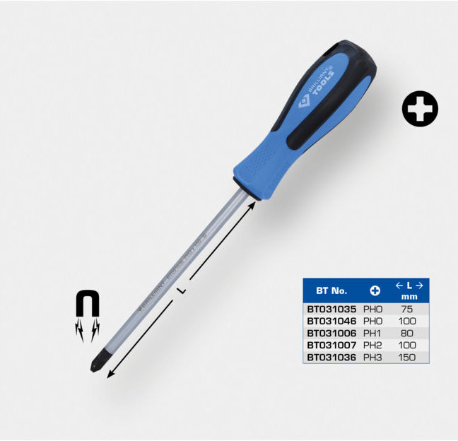 Brilliant Tools Tournevis cruciforme, PH2 x 100 mm (BT031007)