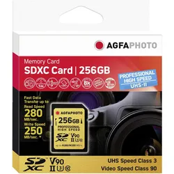 Agfaphoto Sdxc Uhs Ii (256 GB, SDXC, U3, UHS-II), Speicherkarte, Gold