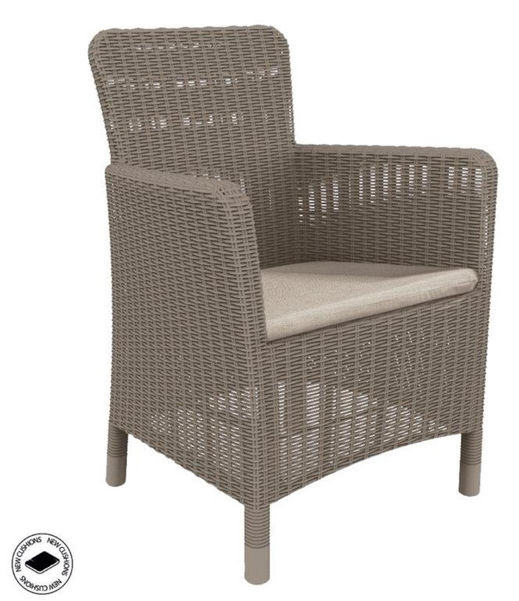 Keter rieten fauteuil Trenton inclusief kussen, cappuccino