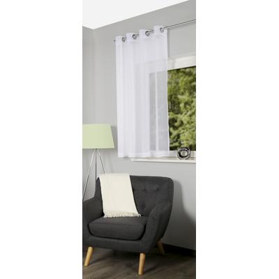 Vorhang HOME BASICS "DOLLY" Gr. 3, weiß, B:140cm H:225cm, Voile, Polyester, Gardinen, Ösenschal DOLLY