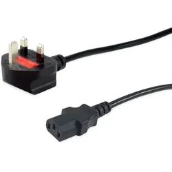 Equip UK Stromkabel, C13 zu BS1363, 10m, Schwarz, 10A Sicherung