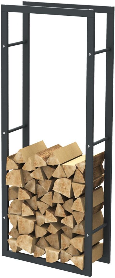 Bc-elec - HHWPF0004 Rangement à bois en acier noir 150x60x25CM, rack pour bois de chauffage, range-bûches