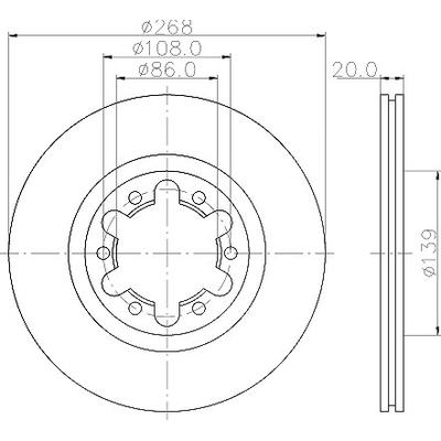 Hella Bremsscheibe [Hersteller-Nr. 8DD355117-671] für Mazda