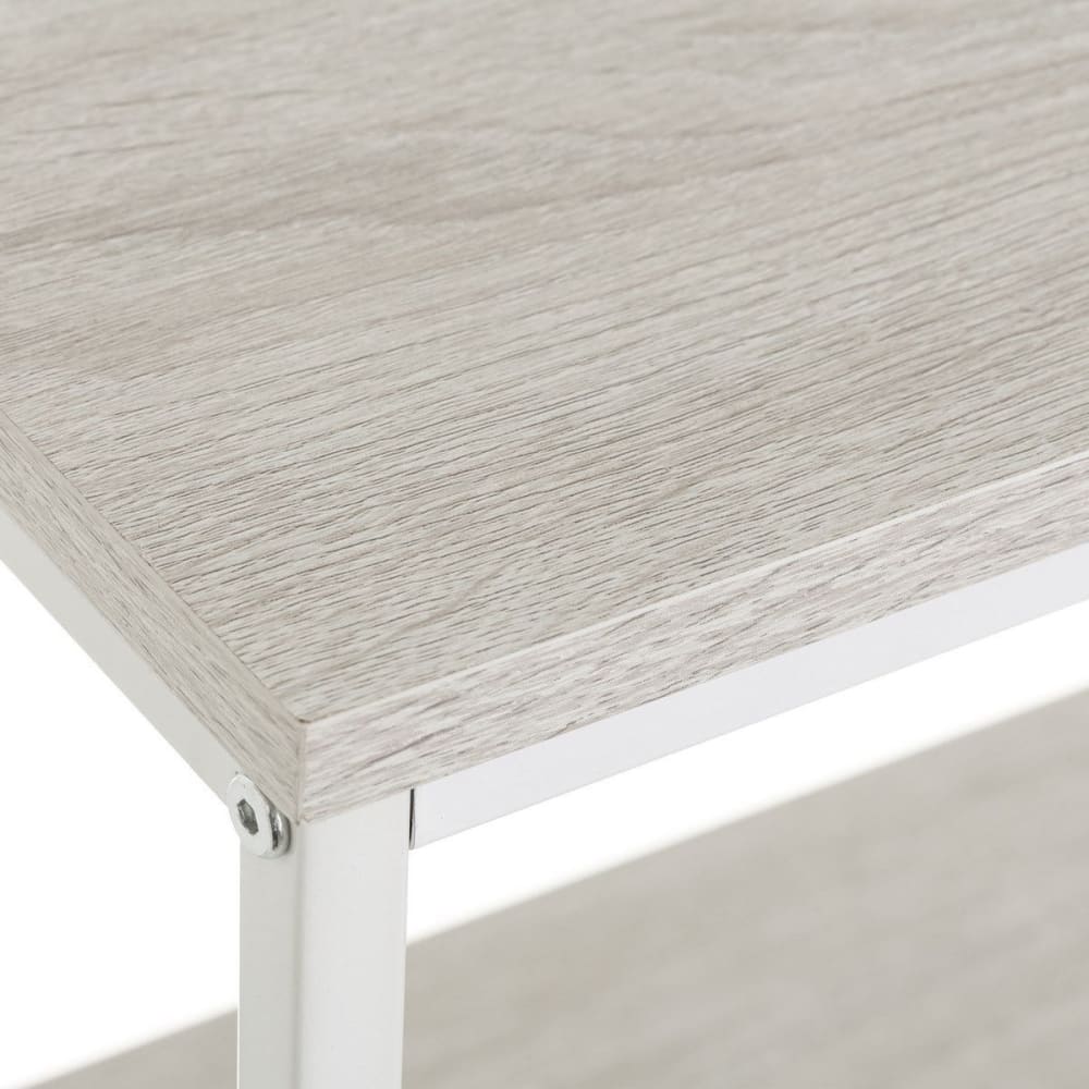 Unimasa Étagère en bois MDF et métal blanc 3 plateaux 60x30x76cm Blanc 60x116x30cm
