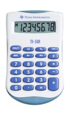 Texas Instruments Taschenrechner TI-501, 8-stellig, 1-zeiliges Display, Batteriebetrieb, weiß