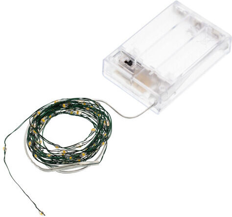 LED Micro-Lichterkette mit Batteriekasten und Timer, 40 LEDs