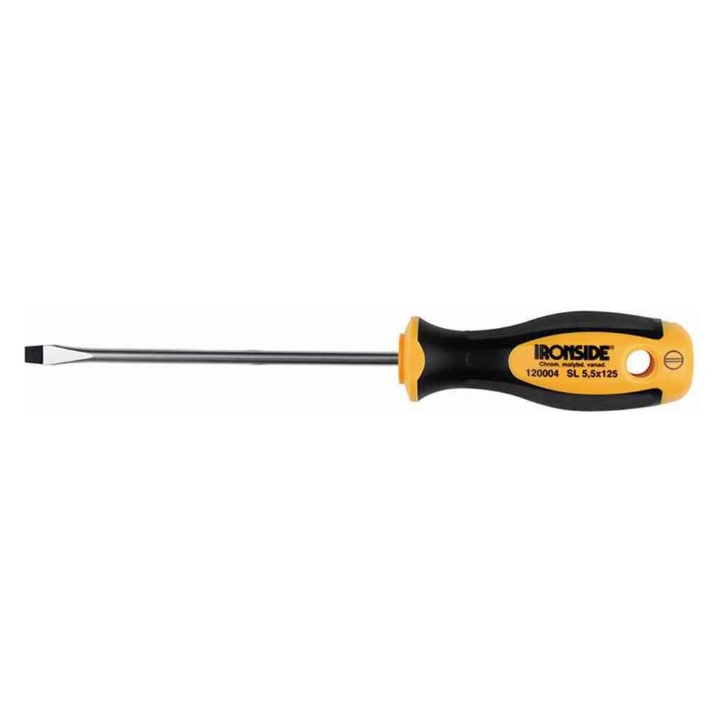 Ironside 120007 Werkstattschraubendreher FL.7,0x1502-Komponenten-Griff Chrom-Vanadium-Stahl (Schlitz) (120007)