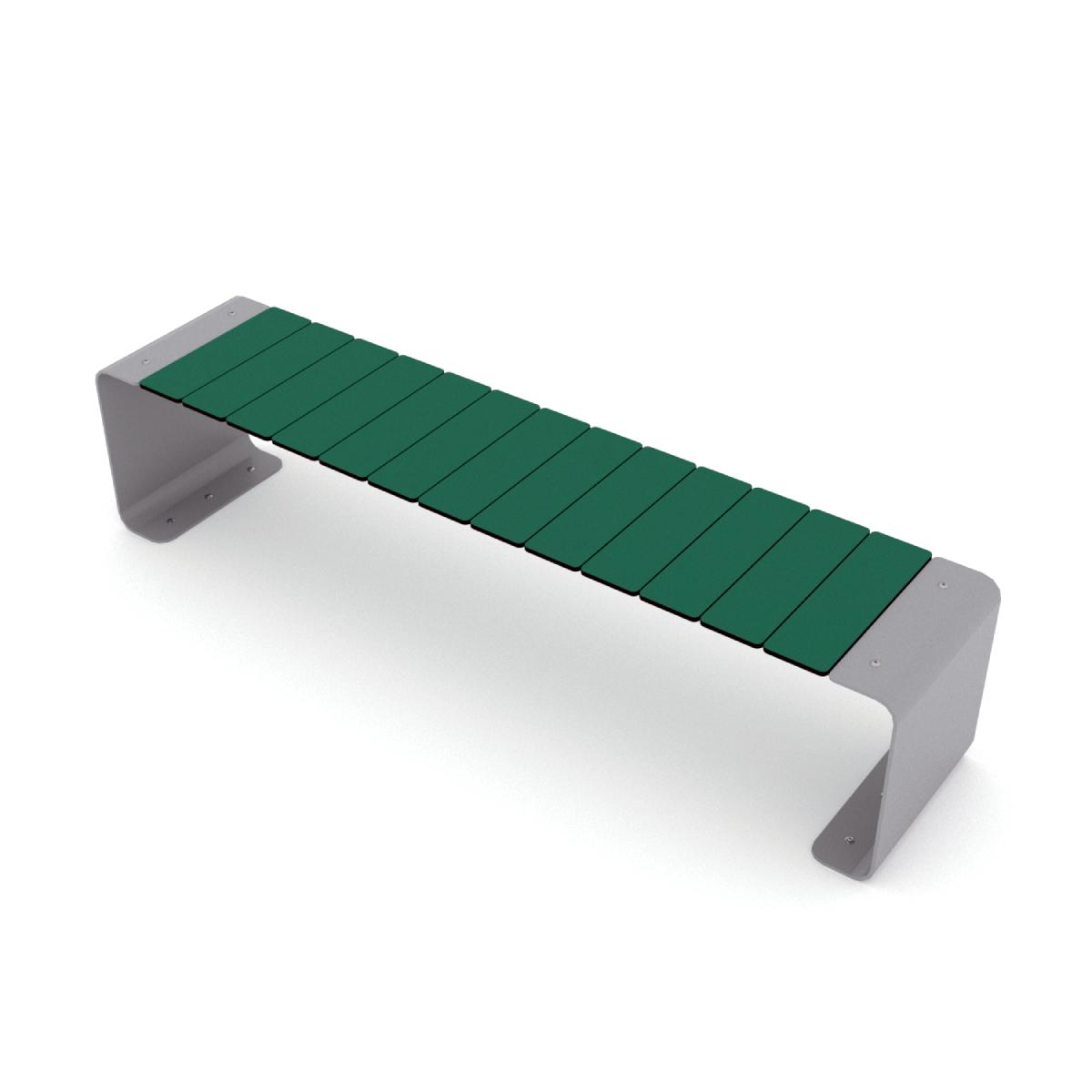 Robuste Parkbank PRO Hush - 159x35x36 cm - Moderne Sitzbank für Spielplatz & Außenbereich aus recyceltem HDPE & Stahl - Wetterfest & Langlebig - Wickey
