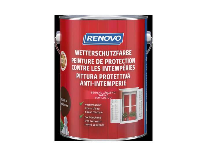 Renovo Wetterschutzfarbe Sepiabraun 2.5 l Seidenglanz