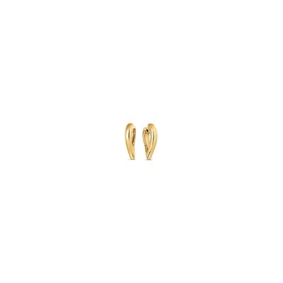 Paar Creolen CALVIN KLEIN "SCULPTURED DROPS", gelbgoldfarben, edelstahlfarben, Ohrringe, Damen, Edelstahl
