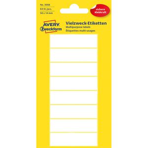 Zweckform Vielzwecketiketten 3086, weiß, 50 x 14mm, 8 Blatt, 64 Stück