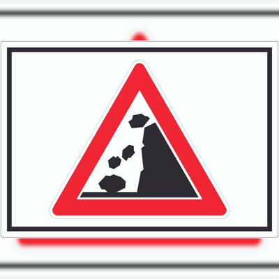 HB-Druck Achtung Steinschlag Symbol Aufkleber A0 (841x1189mm)