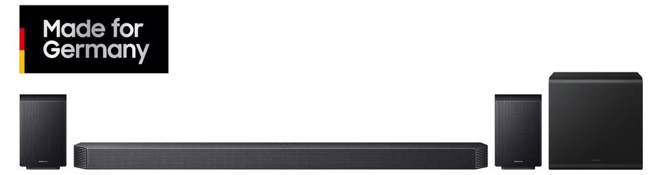 Samsung Q-series Q-Serie Soundbar HW-Q935GH 9.1.4-Kanal Subwoofer & Rücklautsprecher (2026), 9.1.4 Kanäle, Dolby Atmos, Dolby TrueHD, Dolby Digital Plus, Game Pro, Surround Sound Erweiterung, Adaptiv, Standard, Kabellos, Separat, Schwarz, Titan