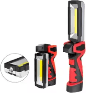 Inspire Curations Portable Rechargeable COB LED Work Light For Car Repair And Emergencies 10gzd red