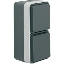 BERKER Steckdose SCHUKO 2-fach senkrecht mit Klappdeckel AP - 47703525