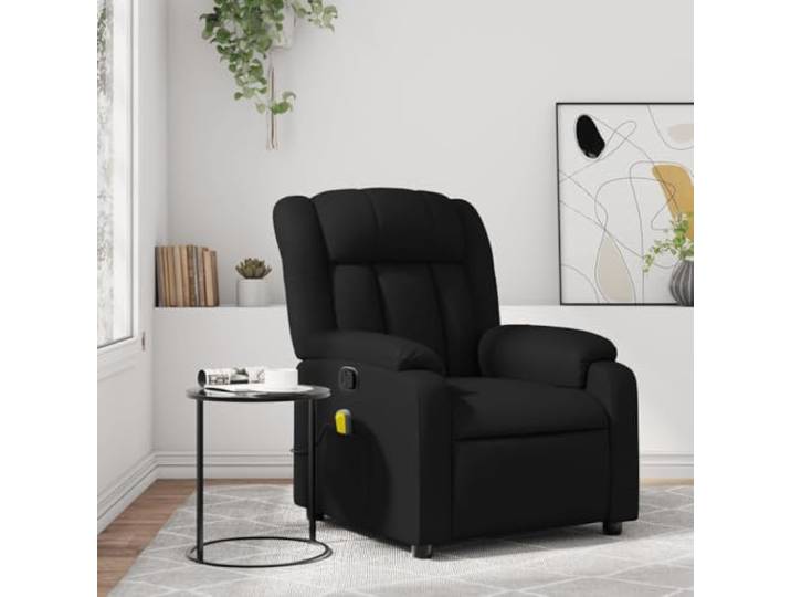 Manuelle Liegefunktion Vibrationsmassage Wohnzimmer 135 Grad Schwarz Massage-Relaxsessel Kunstleder Schwarz mit Vibrationsmassage und manueller Liegefunktion bis 135 Grad