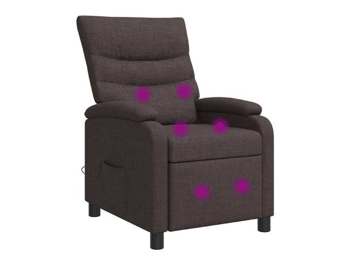 vidaXL Sessel Massage Relaxsessel Dunkelbraun Stoff (1-St)
