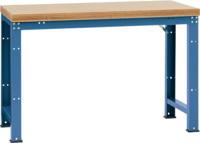 Manuflex Grundtisch Profi Standard, Tischplatte Multiplex B 1500 x T 700, brillantblau