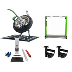 Rabaconda Street Bike Reifenmontiergerät mit Wuchtbock und Starterpaket Schwarz Rabaconda Wuchtbock Spray