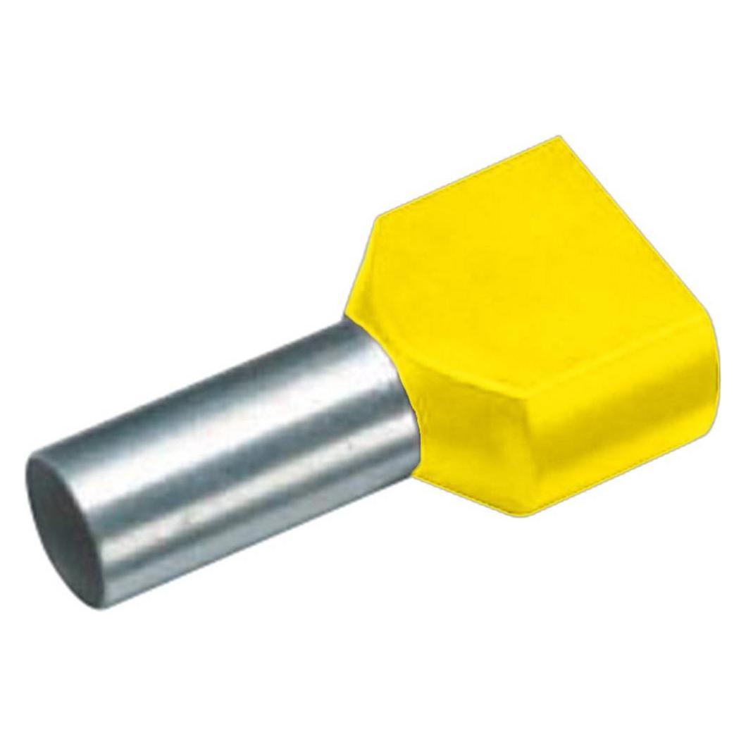 Cimco Zwillings-Aderendhülse 6 mm² 14 mm Teilisoliert Gelb 18 2480 100 St. (18 2480)