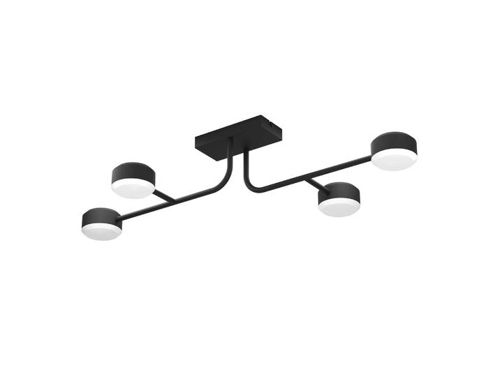 EGLO Clavellina\, 4 ampoule(s)\, LED\, 3000 K\, 3200 lm\, IP20\, noir\, blanc