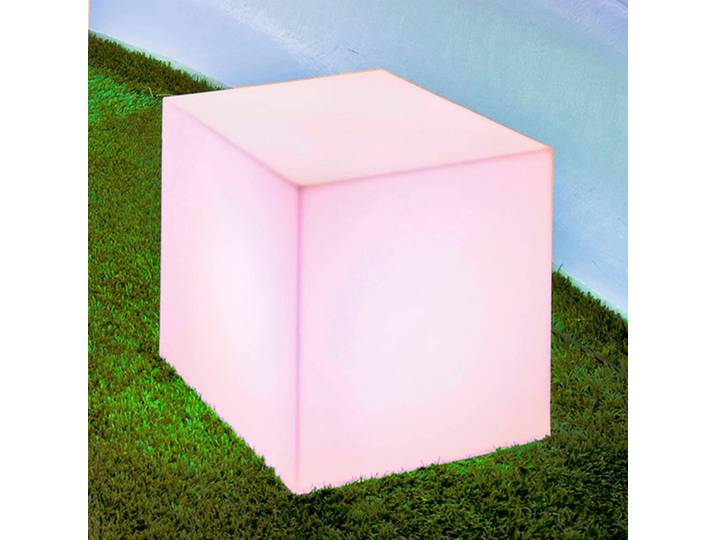 Newgarden Solarleuchte Cuby Würfel, Höhe 43 cm Cuby, dimmbar, weiß / opal, Kunststoff, Modern, Solarleuchte